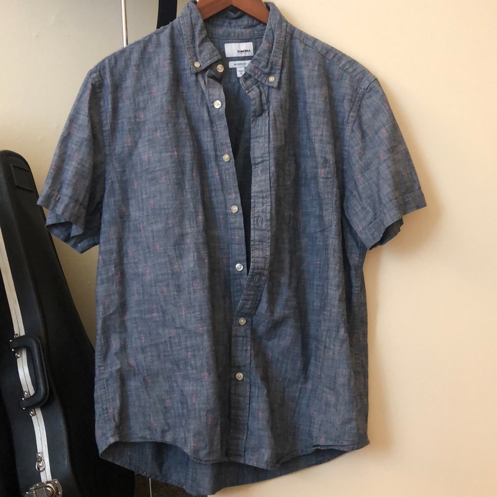 Sonoma modern fit flamingo button down